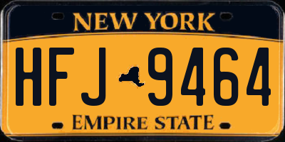 NY license plate HFJ9464
