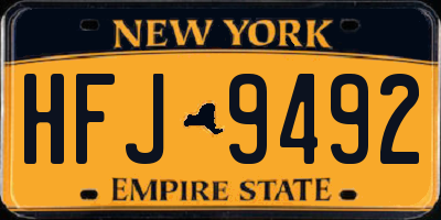 NY license plate HFJ9492