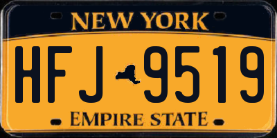 NY license plate HFJ9519