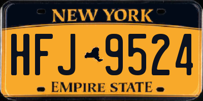 NY license plate HFJ9524