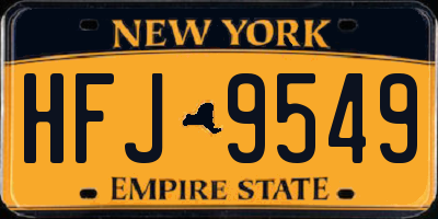 NY license plate HFJ9549