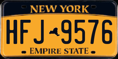 NY license plate HFJ9576