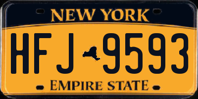 NY license plate HFJ9593