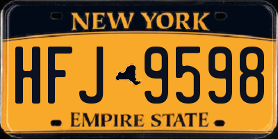 NY license plate HFJ9598