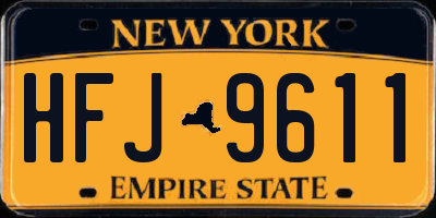 NY license plate HFJ9611