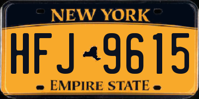 NY license plate HFJ9615