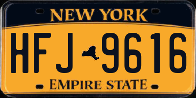 NY license plate HFJ9616
