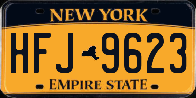 NY license plate HFJ9623