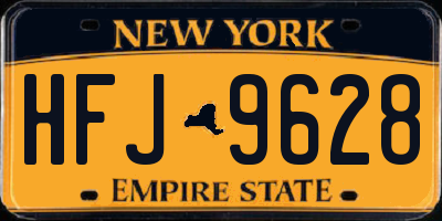 NY license plate HFJ9628