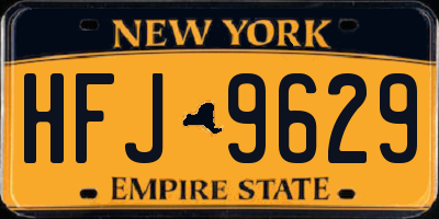 NY license plate HFJ9629