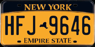 NY license plate HFJ9646