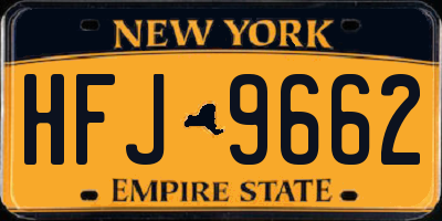 NY license plate HFJ9662