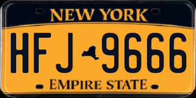 NY license plate HFJ9666