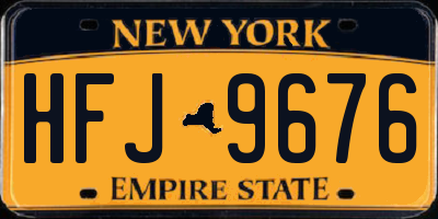 NY license plate HFJ9676