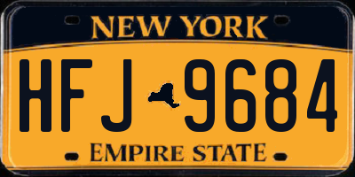 NY license plate HFJ9684