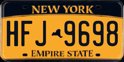 NY license plate HFJ9698