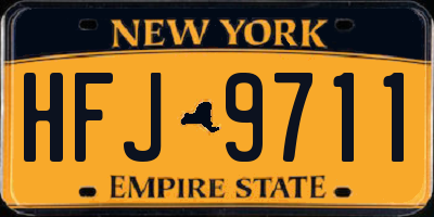 NY license plate HFJ9711