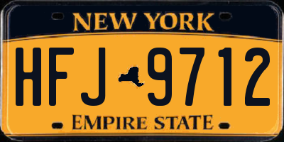 NY license plate HFJ9712