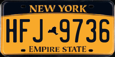 NY license plate HFJ9736
