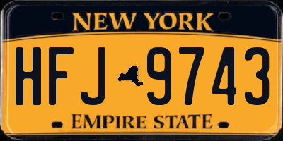 NY license plate HFJ9743