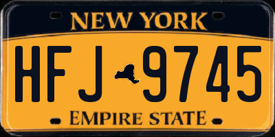 NY license plate HFJ9745