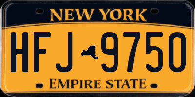 NY license plate HFJ9750