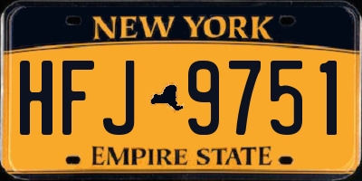 NY license plate HFJ9751