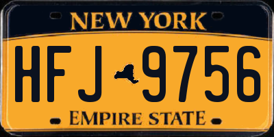NY license plate HFJ9756