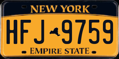 NY license plate HFJ9759