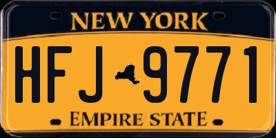 NY license plate HFJ9771