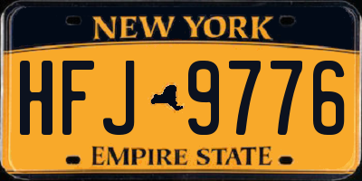 NY license plate HFJ9776