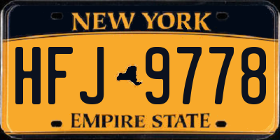 NY license plate HFJ9778