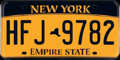 NY license plate HFJ9782