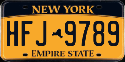 NY license plate HFJ9789