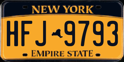 NY license plate HFJ9793