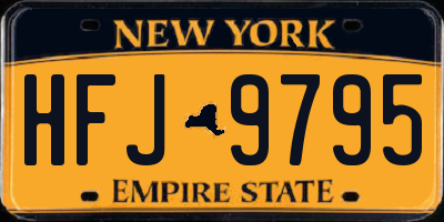 NY license plate HFJ9795