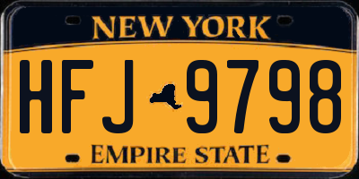 NY license plate HFJ9798