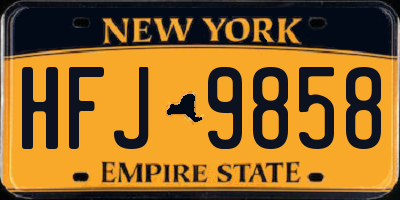 NY license plate HFJ9858