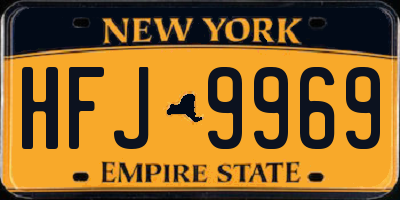 NY license plate HFJ9969