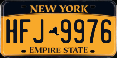 NY license plate HFJ9976