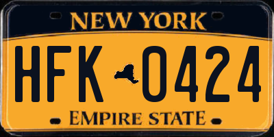 NY license plate HFK0424