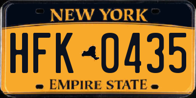 NY license plate HFK0435