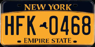 NY license plate HFK0468
