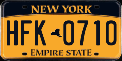 NY license plate HFK0710