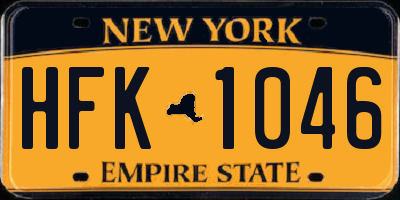 NY license plate HFK1046