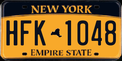 NY license plate HFK1048