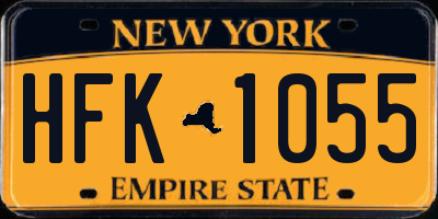 NY license plate HFK1055