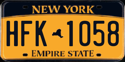 NY license plate HFK1058