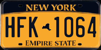 NY license plate HFK1064