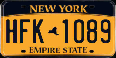 NY license plate HFK1089